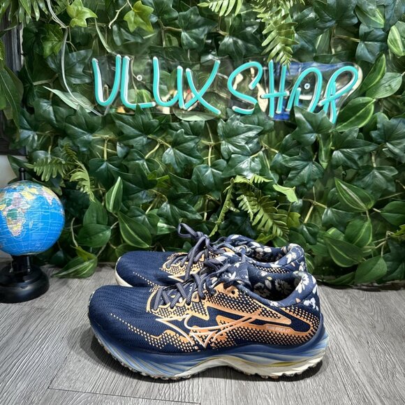 Mizuno Women's Wave Rider 27 Roxy Running Shoe Naval Academy/White Size 8.5 - Picture 4 of 10